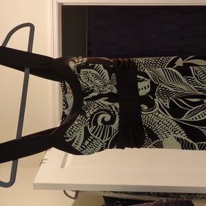 Elegant Brown and Cream Dress